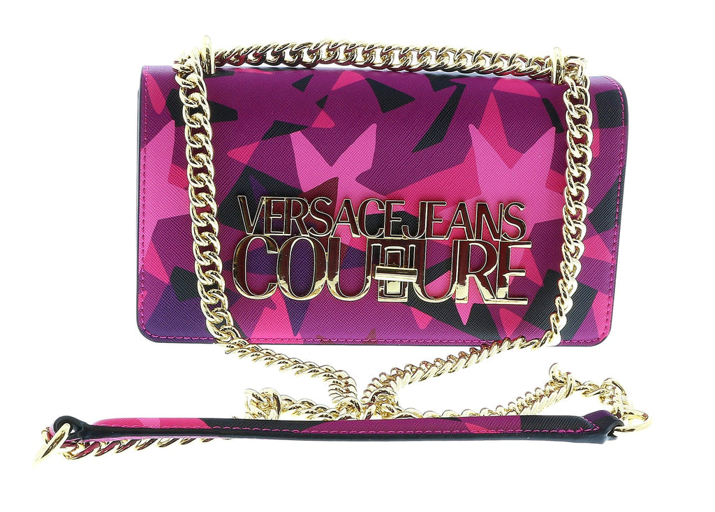 Versace Jeans Couture Crimson/Multi Structured Star Pattern Medium Crossbody bag