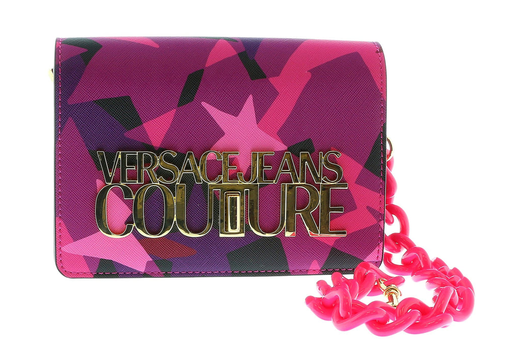 Versace Jeans Couture star-print logo-lettering Crossbody Bag - Pink