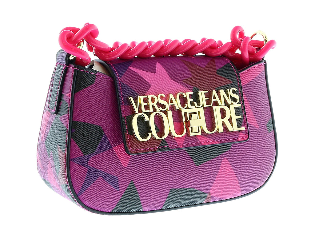 Versace Jeans Couture Crimson/Multi Structured Star Pattern Hobo Medium Crossbody bag