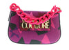 Versace Jeans Couture Crimson/Multi Structured Star Pattern Hobo Medium Crossbody bag