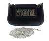 Versace Jeans Couture Black Structured Snake Skin Embossed Hobo Medium Crossbody bag