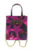 Versace Jeans Couture Crimson/Multi Vertical Star Pattern Small  Tote Bag