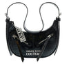 Versace Jeans Couture Black Crock Embossed Large Hobo Bag