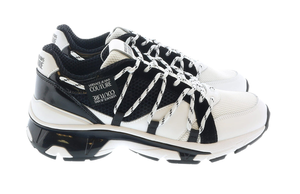 Versace Jeans Couture White/Black Signature Athletic Fashion Sneakers-