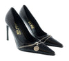 Versace Jeans Couture Pointed  Embossed Classic Black Pumps -7