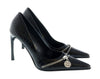 Versace Jeans Couture Pointed  Embossed Classic Black Pumps -