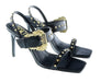 Defective/Store Return Versace Jeans Couture Womens Oversized Buckle Black Heeled Sandals-EU37