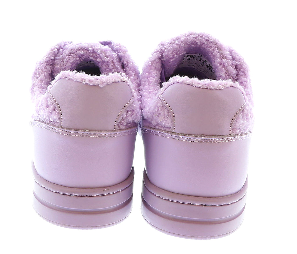 Versace Jeans Couture Fuzzy Lace Up Fashion Lilac Sneakers-