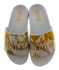 Versace Jeans Couture White/Gold Signature Pool Slide- Store Return -6US Women