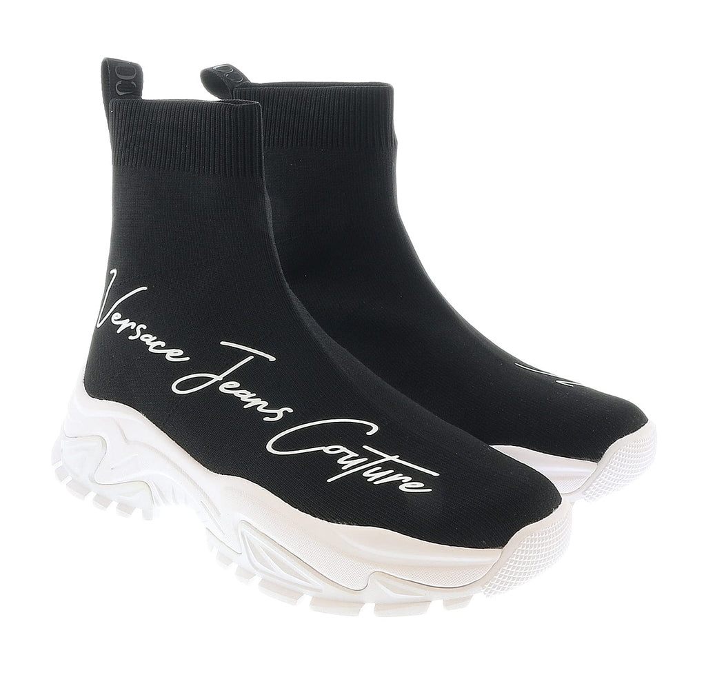 Versace Jeans Couture Signature Pull On Sock  Black Sneakers-