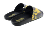 Versace Jeans Couture Black/Gold Signature Pattern Pool Slide-