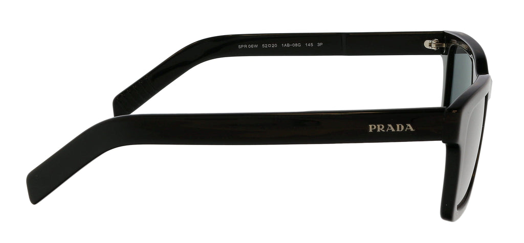 Prada 0PR 06WS 1AB08G Rectangular Black Black Sunglasses