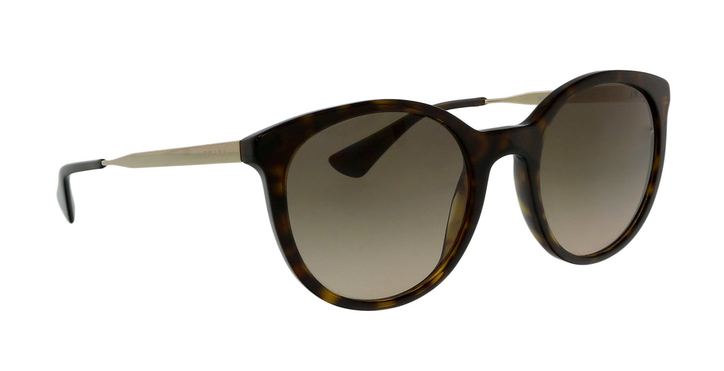 Prada 0PR 17SS 2AU3D0 Round Tortoise Brown Sunglasses