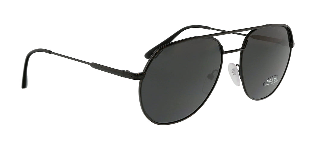 Prada 0PR 55US 1AB5S0 Aviator Black Black Sunglasses