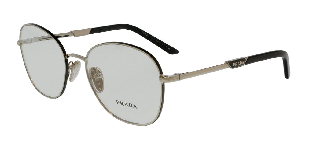 Prada  Full Rim Silver/Black Round Eyeglasses