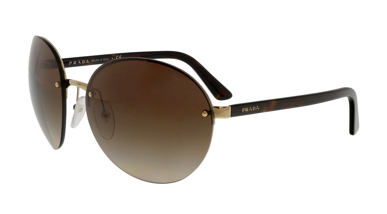 Prada 0PR 68VS ZVN6S1 Oval Gold Gold Sunglasses