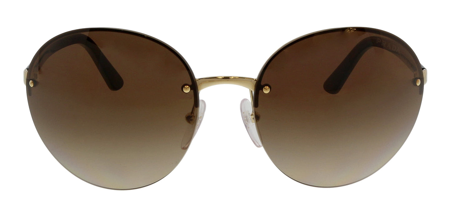 Prada 0PR 68VS ZVN6S1 Oval Gold Gold Sunglasses