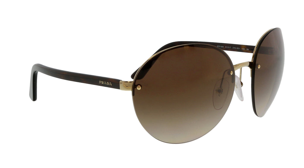 Prada 0PR 68VS ZVN6S1 Oval Gold Gold Sunglasses