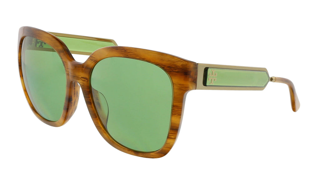 Tory Burch  Square Honey Wood Brown Sunglasses