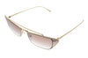 Prada  Gold/Brown Rectangular Sunglasses