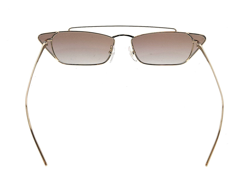 Prada 0PR 64US ZVN4O0 Gold/Brown Rectangular Sunglasses