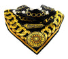 Versace Jeans Couture Silk Cloth Foulard Satin Chain Pearls Black Gold, black, One size