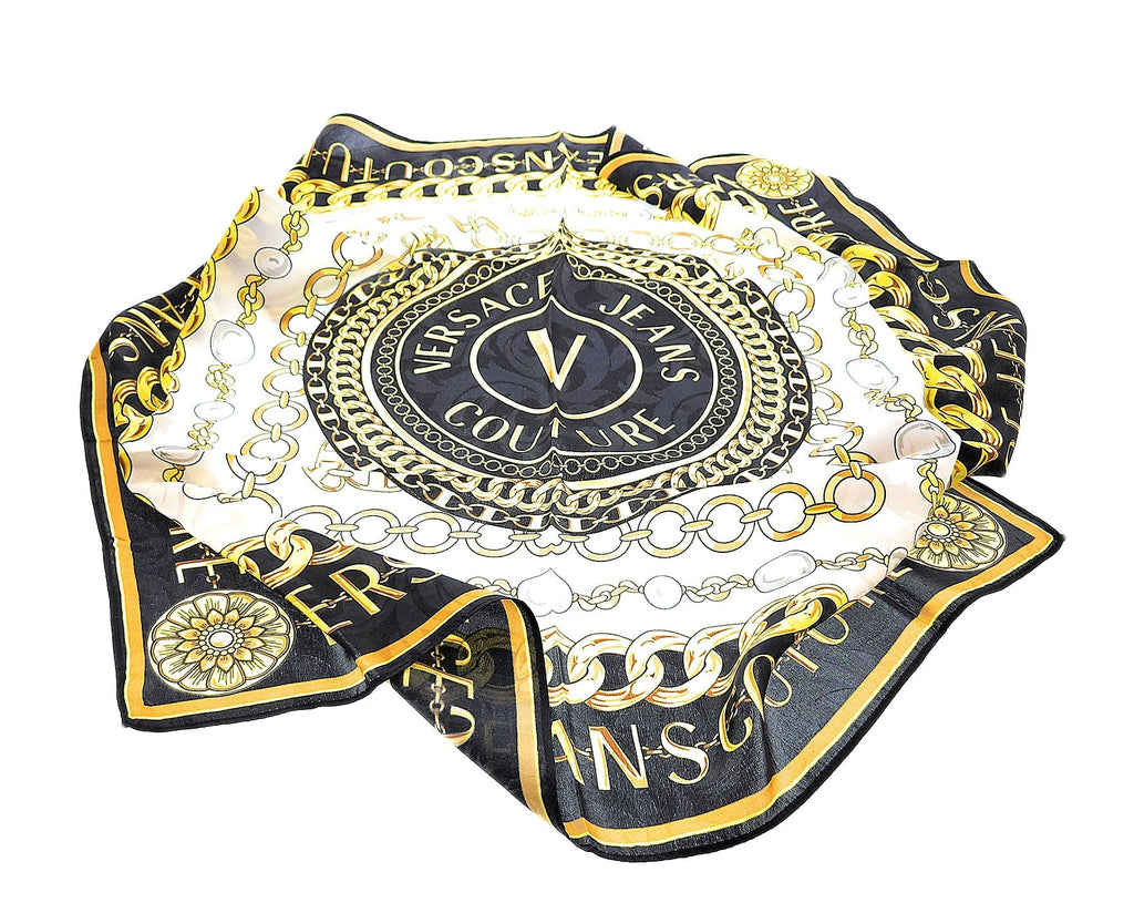 Versace Jeans Couture Multicolor Charm Link Baroque Print Silk Scarf