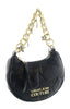 Versace Jeans Couture Black Half Moon Star Quilted Charm Embellished Hobo Bag