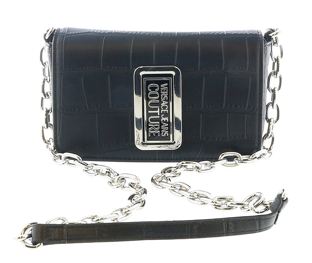 Versace Jeans Couture Black Rope Handle Coc Embossed Crossbody Bag