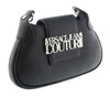 Versace Jeans Couture Black Half Moon Signature Closure Hobo Bag