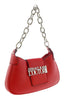 Versace Jeans Couture High Risk Red Half Moon Signature Closure Hobo Bag