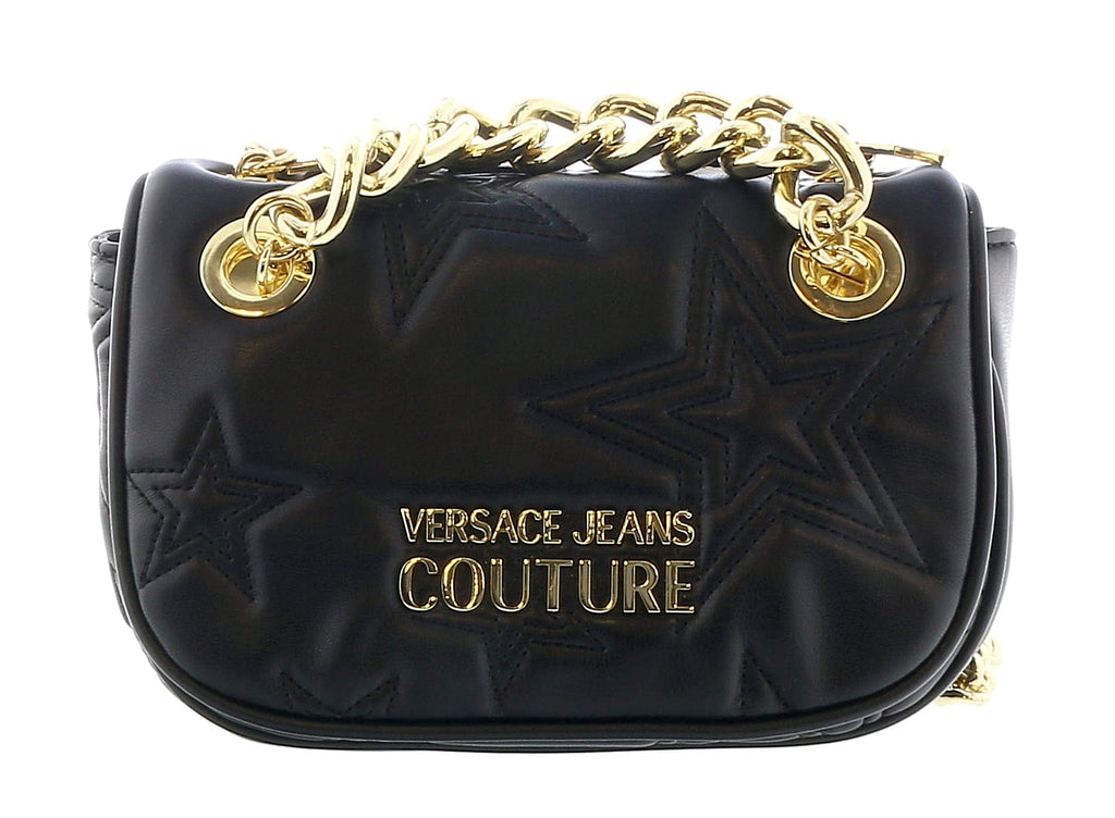 Versace Jeans Couture Black Star Quilted Charm Embellished Crossbody Bag