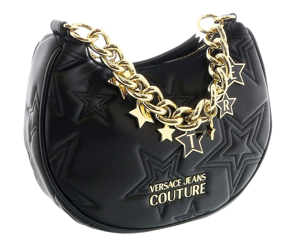 Versace Jeans Couture Black Star Quilted Charm Embellished Crossbody Bag