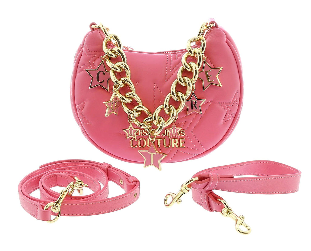 Versace Jeans Couture Rose Star Quilted Charm Embellished Crossbody Bag