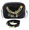Versace Jeans Couture Black Square Star Quilted Charm Embellished Crossbody Bag