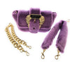 Versace Jeans Couture Lilac Faux Fur Baroque Buckle Crossbody Bag