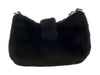 Versace Jeans Couture Black Faux Fur Baroque Buckle Mini Shoulder Bag