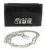 Versace Jeans Couture Black Snake Embossed Continental Wallet on a Chain