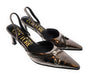 Versace Jeans Couture Womens Gun Metal   Zipper  High Heel Slingback-EU37