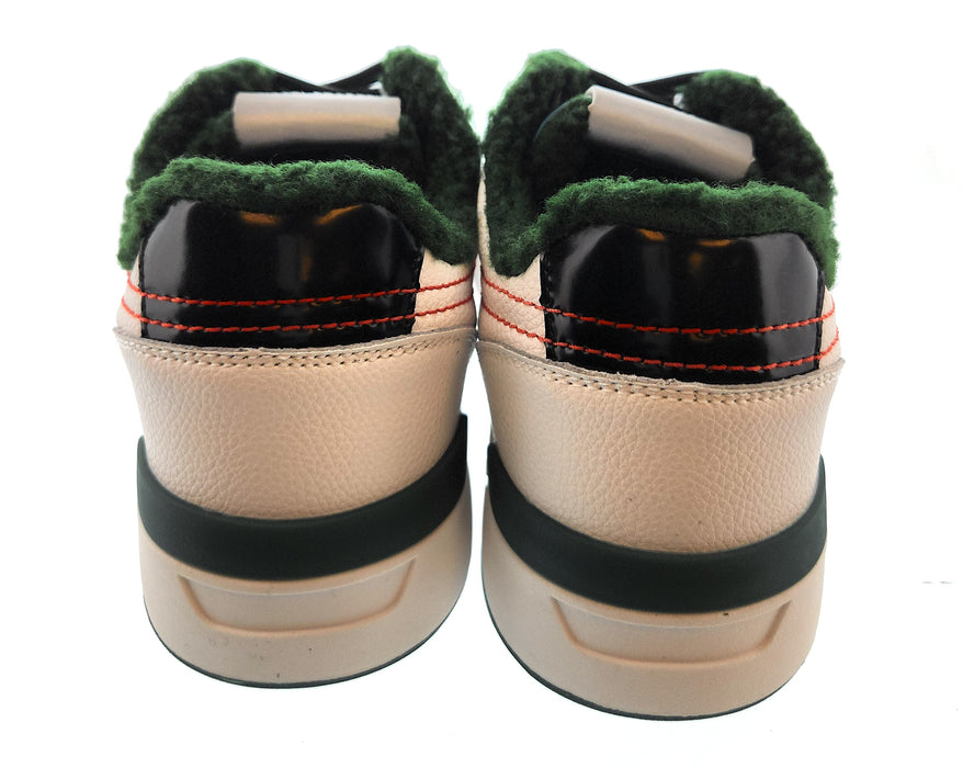 Versace Jeans Couture Mens White Fuzzy Lined Sneakers