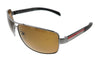 Prada Linea Rossa  Brown Rectangular Sunglasses