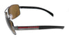 Prada Linea Rossa 0PS 54IS 5AV5Y1 Brown Rectangular Sunglasses