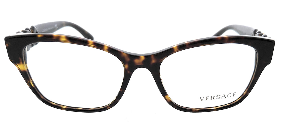 Versace VE3306 108 54Full Rim Havana Gold Cat Eye Eyeglasses