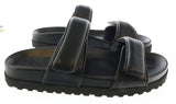 Gia Borghini Black Gia x Pernille Double Strap Leather Slides