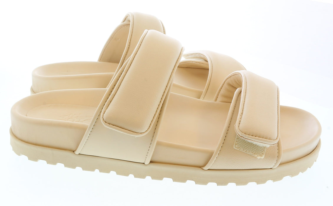 Gia Borghini Cream Gia x Pernille Double Strap Leather Slides