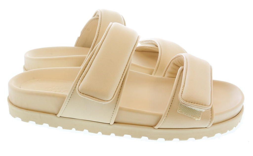 Gia Borghini Cream Gia x Pernille Double Strap Leather Slides