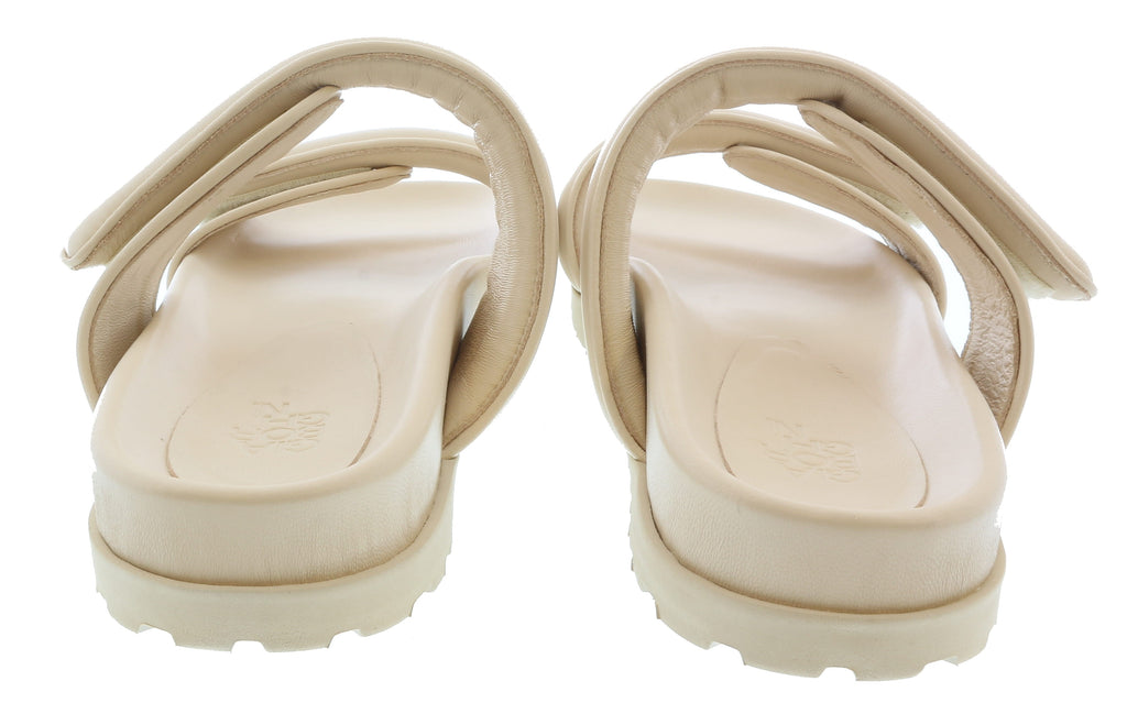 Gia Borghini Cream Gia x Pernille Double Strap Leather Slides