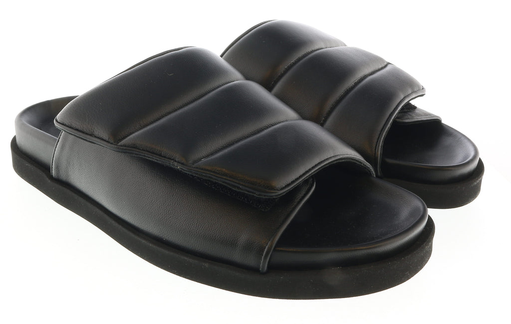 Gia Borghini Black Padded Leather Slides 11