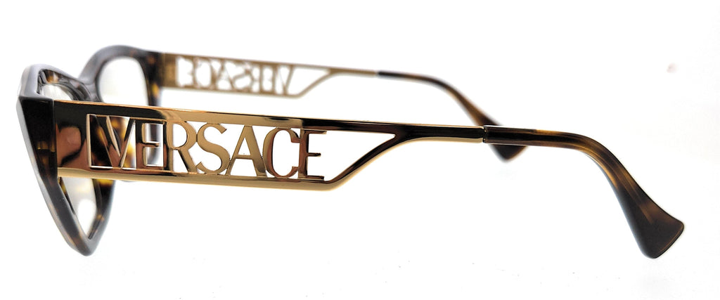 Versace 0VE3327U 108 Full Rim Havana Gold Cat Eye Eyeglasses