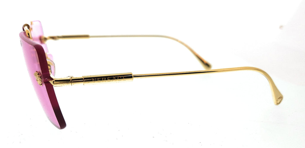 Versace 0VE2245 1002/5 Rimless Gold Rectangular Sunglasses